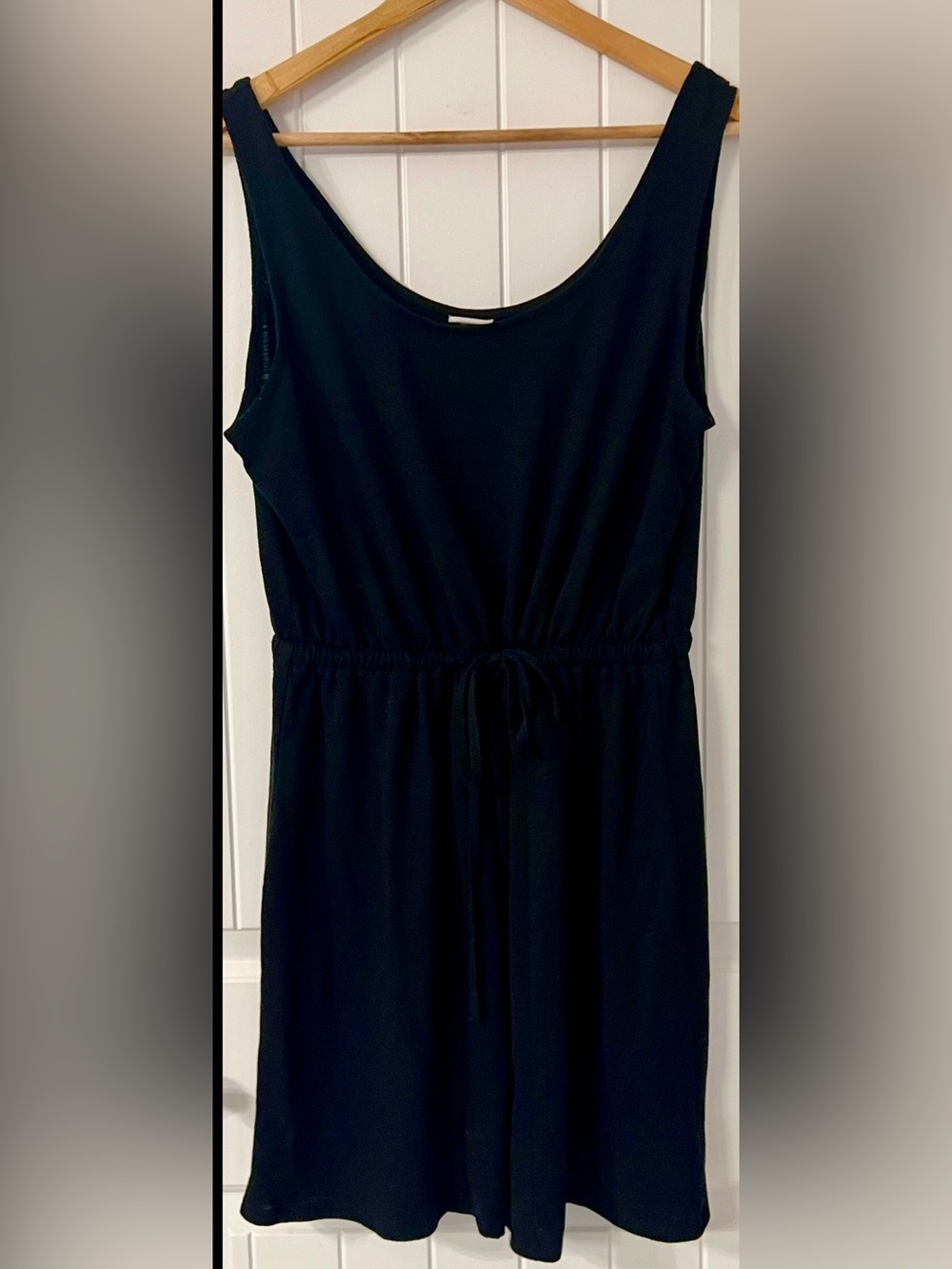 A New Day Black Sleeveless Maxi Dress with Drawstring Waist
